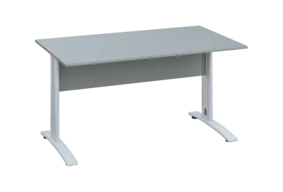 EPK 18 - 14 stůl kancelářský, kovová podnož bílá, deska 18 mm, široký 1400 mm, šedá